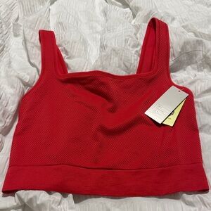 NWT All In Motion Red Ribbed Cropped Tank